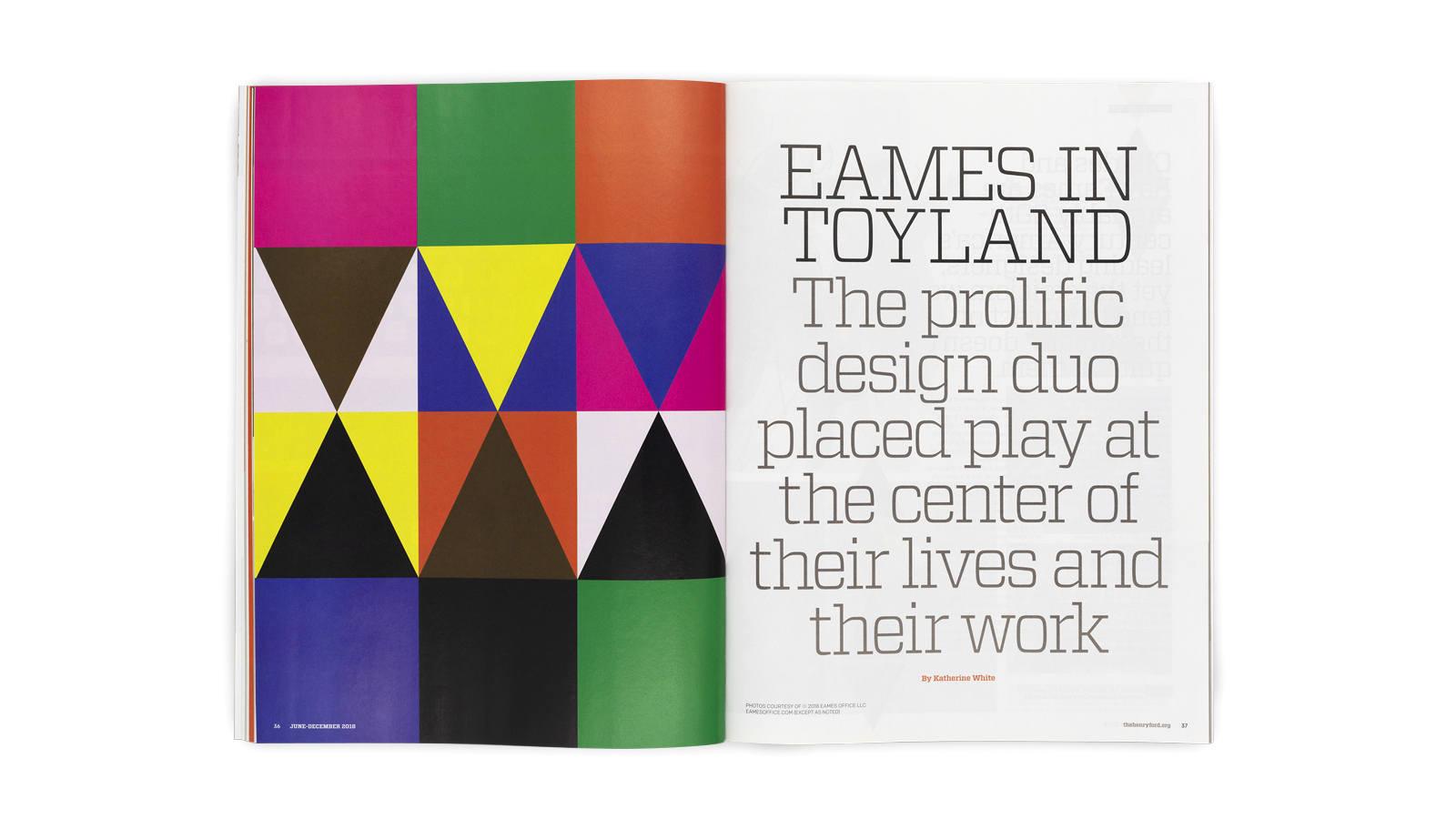 Eames In Toyland feature spread from The Henry Ford Magazine