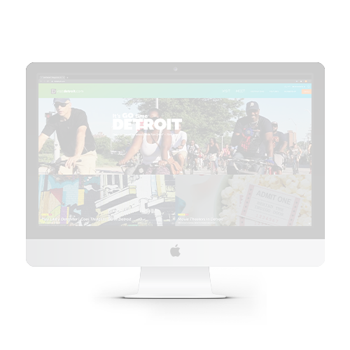 visitdetroit.com web page on Apple monitor