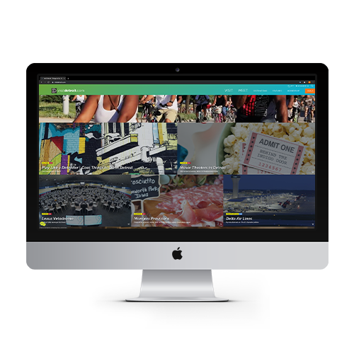 visitdetroit.com web page on Apple monitor