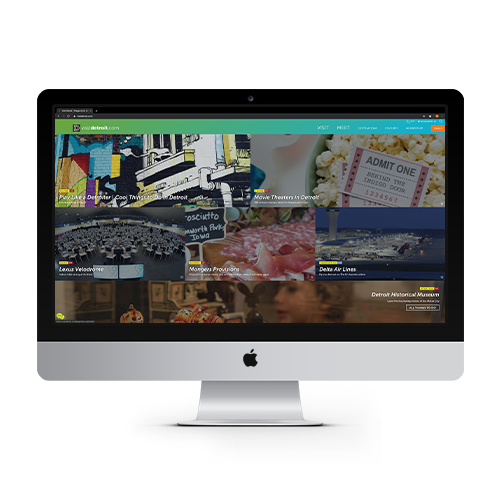 visitdetroit.com web page on Apple monitor