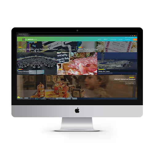 visitdetroit.com web page on Apple monitor