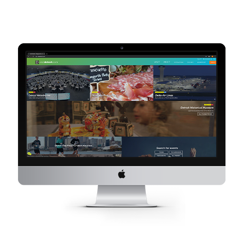visitdetroit.com web page on Apple monitor