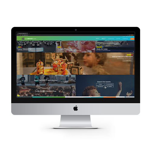 visitdetroit.com web page on Apple monitor