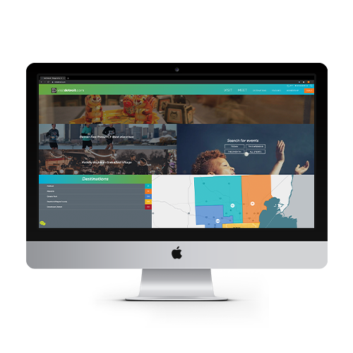 visitdetroit.com web page on Apple monitor