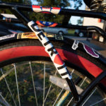 Close-up of Detroit love sticker on bicycle at Slow Roll