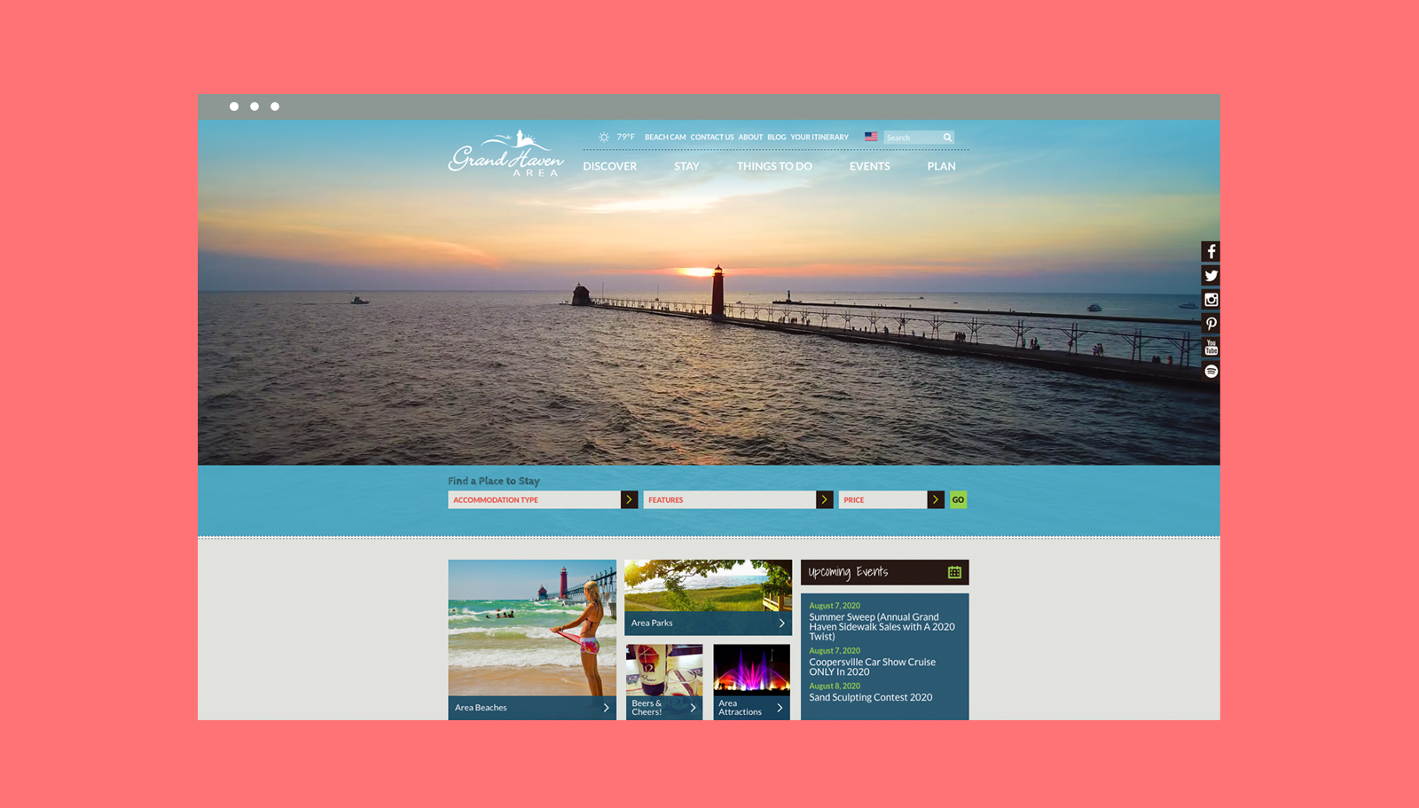 Visit Grand Haven homepage screenshot