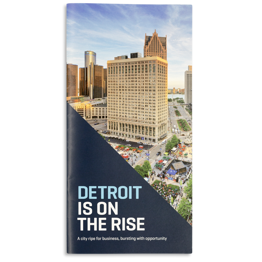 Cover of DEGC brochure with headline Detroit Is On The Rise