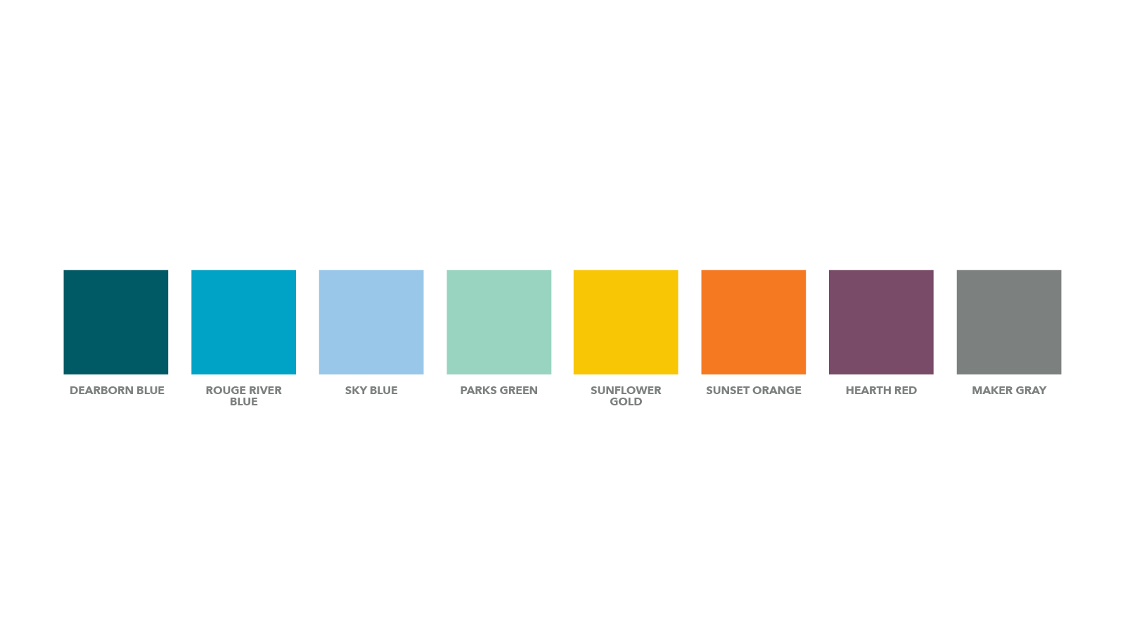 Dearborn brand color swatches