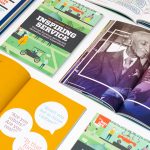 Multiple spreads and cover of The Henry Ford hospitality guide