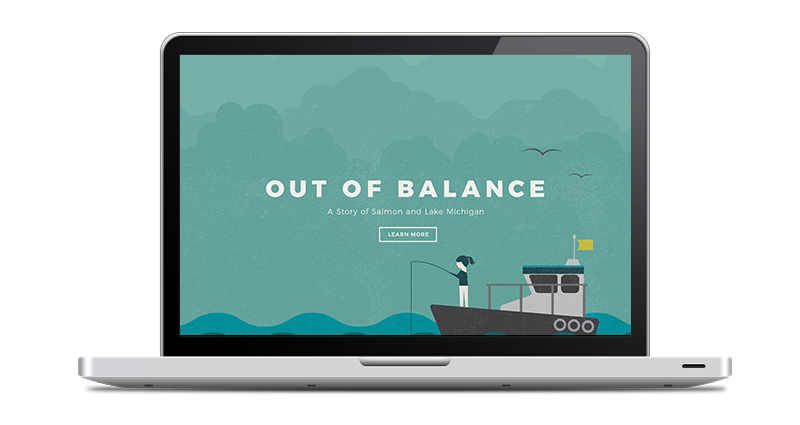 Out Of Balance webpage on laptop