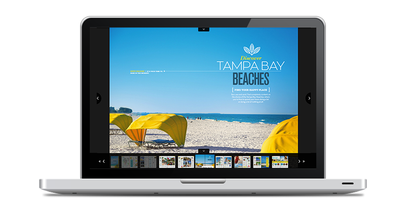 Tampa Bay Beaches webpage on laptop