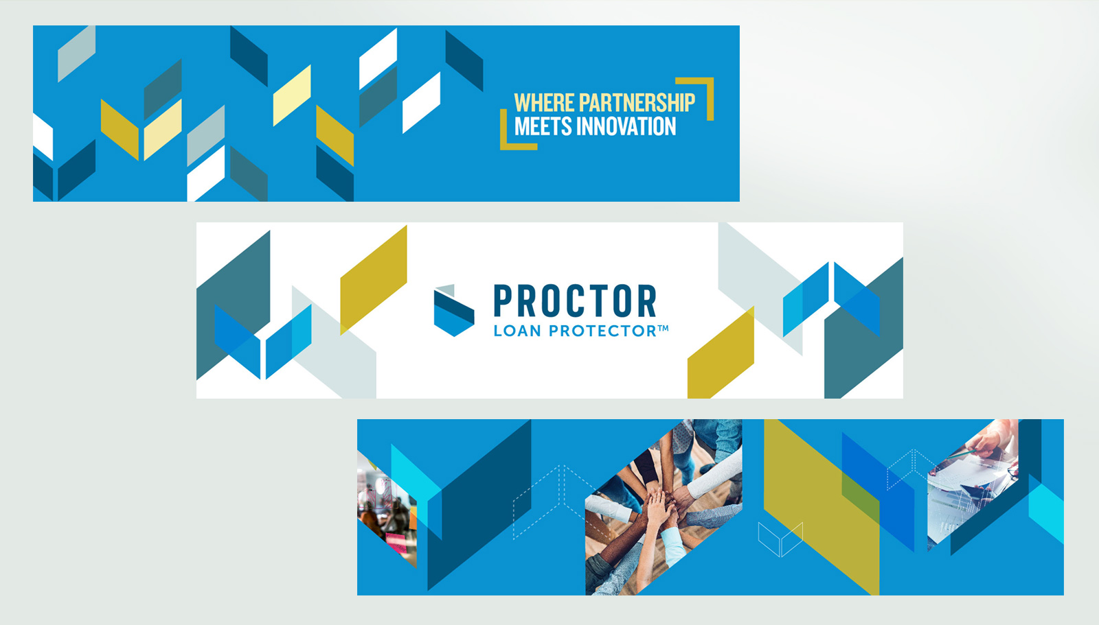 Set of three Proctor Loan Protector social media banners