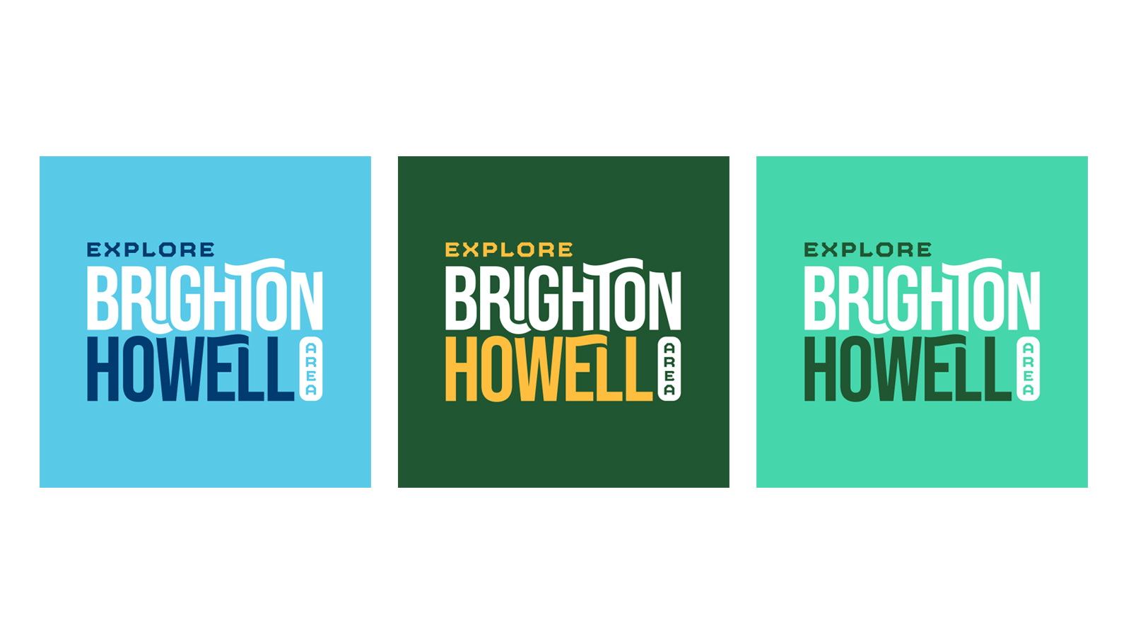 Set of three reversed out color logos