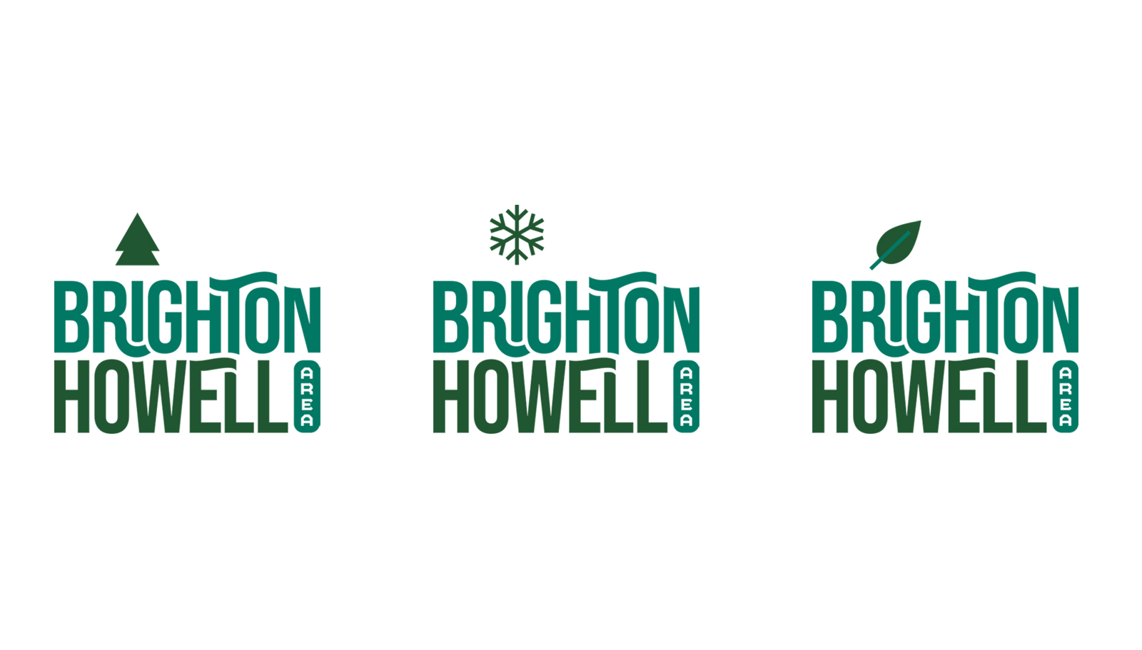 Set of three Brighton Howell Area logos with icons