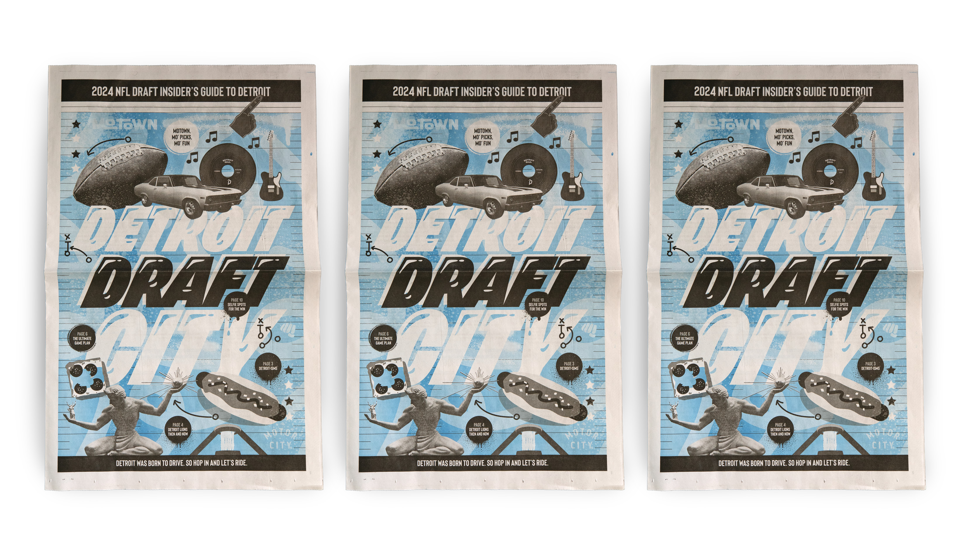 Three newspaper covers
