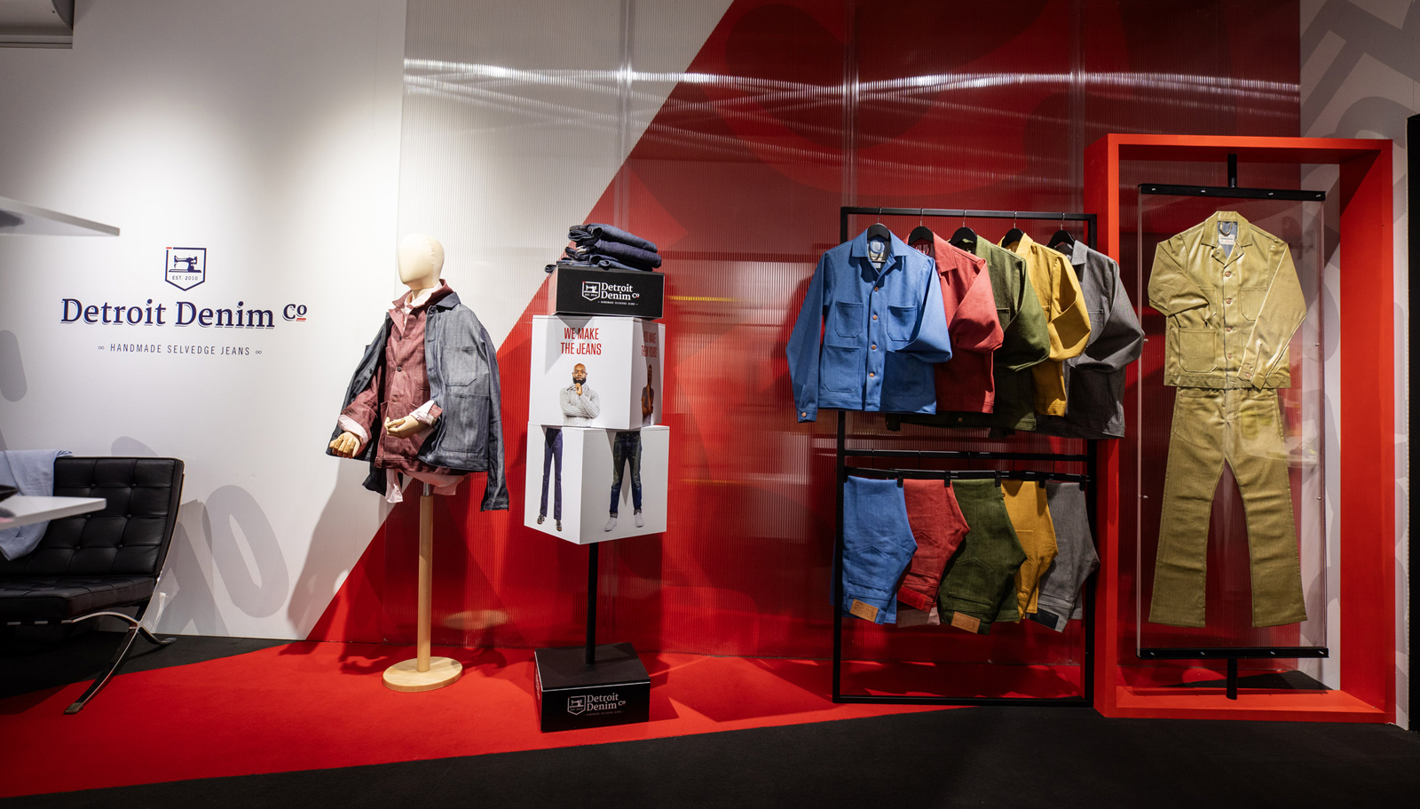 Photo of Detroit Denim booth at Pitti Uomo