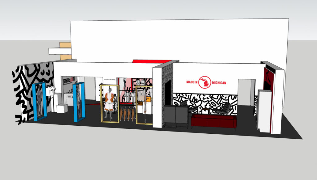 3D view of tradeshow space - front view