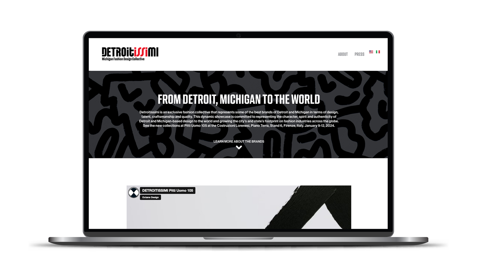 Laptop with Detroitissimi web page