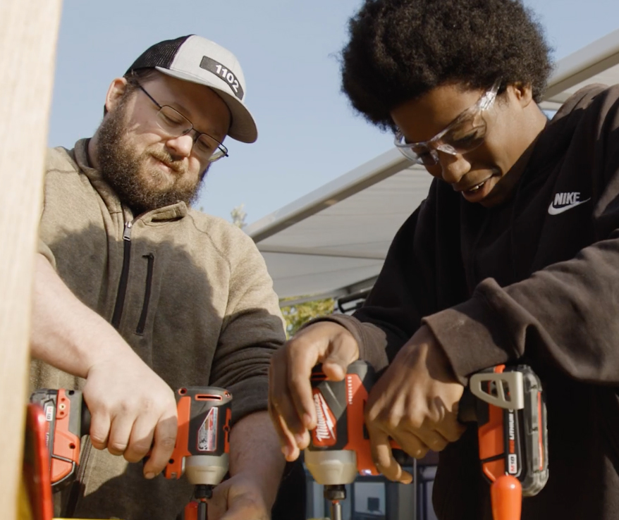 People working with tools